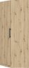 Forte CADIXO Eckkleiderschrank 90 100, Moderner Kleiderschrank, Drehtürenschrank, Schrank für kleine Räume, Holzwerkstoff, Eiche Holzdekor, 94,2 cm breit x 212,9 cm hoch x 94,2 cm tief Bild 2