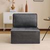 Modulares Sofa H 81 x T 81 x B 81 cm aus Leinenstoff in Dunkelgrau Bild 3