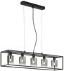 Fischer & Honsel 60908 Pendelleuchte Iska 5-flammig schwarz Glas rauchfarben klar Bild 2