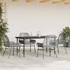 vidaXL 5-tlg. Garten-Essgruppe mit Kissen Grau Poly Rattan Glas 3334481 Bild 3