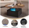 radelldar Couchtisch mit LED-Beleuchtung und 2 Schubladen, Wohnzimmertisch 80x40cm (1-St), Beistelltisch mit runder Platte und extra Ausstellungsfläche Bild 3