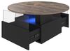 radelldar Couchtisch mit LED-Beleuchtung und 2 Schubladen, Wohnzimmertisch 80x40cm (1-St), Beistelltisch mit runder Platte und extra Ausstellungsfläche Bild 4