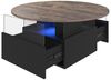 radelldar Couchtisch mit LED-Beleuchtung und 2 Schubladen, Wohnzimmertisch 80x40cm (1-St), Beistelltisch mit runder Platte und extra Ausstellungsfläche Bild 5
