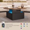 radelldar Couchtisch mit LED-Beleuchtung und 2 Schubladen, Wohnzimmertisch 80x40cm (1-St), Beistelltisch mit runder Platte und extra Ausstellungsfläche Bild 2