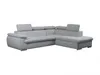 Ecksofa mit Schlaffunktion & Bettkasten FABIEN - Hellgrau - Ecke Rechts Bild 3