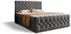 Goldstoff Boxspringbett TAURIEL mit Federkernmatratze & Topper, zwei Bettkästen (von 120 bis 200x200 cm), modernes Doppelbett aus Velvet Stoff mit edlem Kopfteil Bild 2
