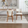Esszimmerstuhl mit Massivholzbeinen, gepolstertem Sitz und ergonomischer Rückenlehne,Komfortabler aus Sackleinen,Beige Bild 4