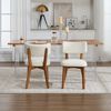 Esszimmerstuhl mit Massivholzbeinen, gepolstertem Sitz und ergonomischer Rückenlehne,Komfortabler aus Sackleinen,Beige Bild 5