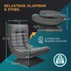 CASARIA® Bodenstuhl mit verstellbarer Rückenlehne Grau Bild 5