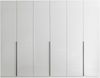 Kleiderschrank Luxus mit Mega Ausstattung Breite 3 Meter, Weiß Hochglanz mit 6 Türen – Drehtürenschrank, stilvoller Stauraum mit Hoteleinteilung und Schubkästen Bild 1