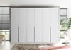 Kleiderschrank Luxus mit Mega Ausstattung Breite 3 Meter, Weiß Hochglanz mit 6 Türen – Drehtürenschrank, stilvoller Stauraum mit Hoteleinteilung und Schubkästen Bild 2