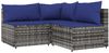 vidaXL 3-tlg. Garten-Lounge-Set mit Kissen Grau Poly Rattan 319844 Bild 2