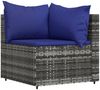vidaXL 3-tlg. Garten-Lounge-Set mit Kissen Grau Poly Rattan 319844 Bild 4