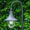 Hofstein Paraolo Außenleuchte Stehleuchte in antikem Look, Metall in Schwarz matt, mit Lampenschirm aus Kunststoff, Wegeleuchte 120 cm, Retro-Vintage Gartenlampe, E27-Fassung, max. 60 Watt, IP44 Bild 2