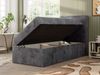 TILIO Jugendbett 90x200 mit Bettkasten - Boxspringbett mit 7-Zonen-Taschenfederkernmatratze, hohes Kopfteil, Einzelbett mit Stauraum - Grau Cordstoff - H3 - Rechts Bild 3