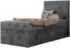 TILIO Jugendbett 90x200 mit Bettkasten - Boxspringbett mit 7-Zonen-Taschenfederkernmatratze, hohes Kopfteil, Einzelbett mit Stauraum - Grau Cordstoff - H3 - Rechts Bild 4