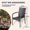 CASARIA® Gartenstühle 4er Set Stapelbar Braun Bild 4