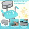 Kinder Schreibtischstuhl mit 41-52 cm Höhenverstellbarer Sitzhöhe Kinderdrehstuhl mit Rollen Türkis Bild 3