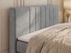 Boxspringbett INERO KING DUO mit Stauraum, Doppelbett 160x200, Bett mit Multipocket-Matratze H3 und Topper T25, modernes Boxspringbett, hohe Kopfteil - Hellgrau Velvet Bild 5