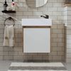 Roomart MINI-50 Badmöbel Set– 2-teiliges Badezimmermöbel Set - Waschbecken mit Unterschrank - H 45 x B 25 x T 49 cm • Weiß-Eiche Bild 3