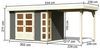 Gartenhaus Kerko 4 - 298 x 213 cm, inkl. Anbaudach 2,40m, 19 mm Holz terragrau, Karibu Bild 2