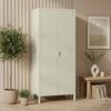 skølm 'Ituri' Kleiderschrank, Metall, 170x45x80 cm, beige, Garderobe mit 4 Fächern und 2 Kleiderstangen Bild 3
