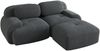 Ecksofa aus weichem Cordstoff,modular kombinierbar mit gebogenen Armlehnen ohne Montage hochelastische Schaumstoffpolsterung für Wohnzimmer Ruhezonen und Schlafzimmer,Cordstoff,Grey, Bild 4