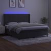 vidaXL Boxspringbett mit Matratze & LED Dunkelgrau 180x200 cm Samt 3139698 Bild 3