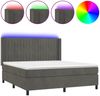 vidaXL Boxspringbett mit Matratze & LED Dunkelgrau 180x200 cm Samt 3139698 Bild 2