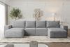 Wohnlandschaft U-Form Sofa ESTELLE mit Schlaffunktion in Stoff Abriamo Grau Bild 2