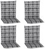 NYVI Sitzauflage Niedriglehner Auflagen 4er Set Barcelona Gartenstuhlauflagen 100x50cm, (4 St), Niederlehner Stuhlauflage Sitzauflage mit Halteband Kariert Karo Bild 4