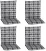 NYVI Sitzauflage Niedriglehner Auflagen 4er Set Barcelona Gartenstuhlauflagen 100x50cm, (4 St), Niederlehner Stuhlauflage Sitzauflage mit Halteband Kariert Karo Bild 5