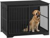 Hundekäfig Möbel, 110cm Hundebox, 2 Türen, Moderne Hundekäfig Indoor für kleine/mittlere/große Hunde, Beistelltisch, Verstärkte Schiebetür, 110 × 65 × 81 cm, Schwarz Bild 2