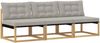 vidaXL Outdoor Mittelsofa Massives Akazienholz und Textilene Weiß 901650 Bild 2