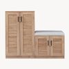 Schuhschrank Løten mit Sitzbank 120 x 36 x 97 cm Eicheoptik [en. casa] Bild 4
