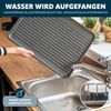 Abtropfgestell mit Abtropfschale für Geschirr, inkl. Besteckhalter, Metall grau Bild 5
