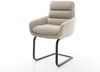 Freischwinger Abelia-Flex mit Armlehnen Webstoff Soft Beige Freischwinger flach Schwarz Bild 1