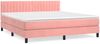 vidaXL Boxspringbett mit Matratze Rosa 180x200 cm Samt 3141442 Bild 2