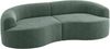 skølm 'Loki' Sofa 2 Sitzer, Vollschaumcouch mit Federkern und Vakuum-Kompression, kein Aufbau erforderlich, mit 2 Kissen, Teddy-Bouclé-Stoff in dunkelgrün Bild 1
