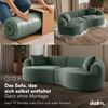 skølm 'Loki' Sofa 2 Sitzer, Vollschaumcouch mit Federkern und Vakuum-Kompression, kein Aufbau erforderlich, mit 2 Kissen, Teddy-Bouclé-Stoff in dunkelgrün Bild 4