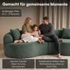 skølm 'Loki' Sofa 2 Sitzer, Vollschaumcouch mit Federkern und Vakuum-Kompression, kein Aufbau erforderlich, mit 2 Kissen, Teddy-Bouclé-Stoff in dunkelgrün Bild 2
