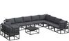 vidaXL Gartensofa-set mit Kissen 11 pcs Schwarz Aluminium 3378885 Bild 2