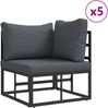 vidaXL Gartensofa-set mit Kissen 11 pcs Schwarz Aluminium 3378885 Bild 3