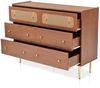 Ulife Kommode Rattan Highboard für Schlafzimmer & alle Wohnräume mit 6 Schubladen Bild 5