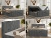 Boxspringbett, Doppelbett mit zwei Bettkästen und hohem Kopfteil aus Cordstoff - TILIANO DUO - 200 x 200 cm - Grau Cord - H4 Bild 2
