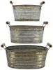 3er Set Metallwanne Blumenkübel Pflanzkasten Blumenkasten Pflanzkübel Deko Bild 2