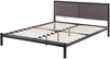 Metallbett schwarz mit grauem Kopfteil Lattenrost 160x200 cm CLAMART Bild 4