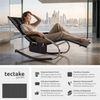 tectake Gartenliege ergonomische Sonnenliege, Belastbarkeit 120 kg, 62 x 146 x 92 cm, Balkonliege Taya, 2 St, für Außen in Schwarz, gepolstert, atmungsaktiv, wasserabweisend, mit Aufbewahrungstasche Bild 2