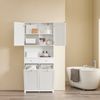 SoBuy BZR215-W Wäscheschrank, MDF, Lackiert, Weiß, 78 x 181 x 38 cm Bild 5