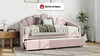 Vente-unique - ELUSIA Bett SamtStoff Puderrosa - B 100 cm x H 116,5 cm x L 204 cm Bild 2